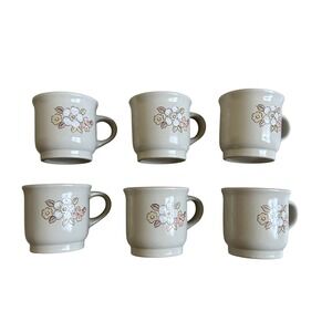 Vintage‎ Chantilly Fleur De Bois Stoneware Mug Set Floral Cottagecore Boho Japan